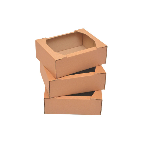 Гофролотки кондитерские 280x220x95 бурые - фото 1