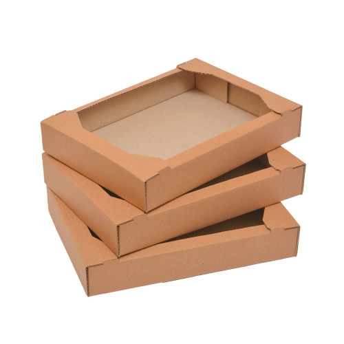 Гофролотки кондитерские 355x255x55 бурые - фото 1