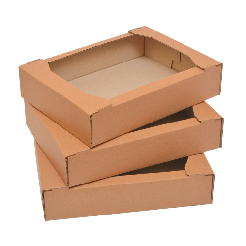 Гофролотки кондитерские 380x285x95 бурые - фото 1