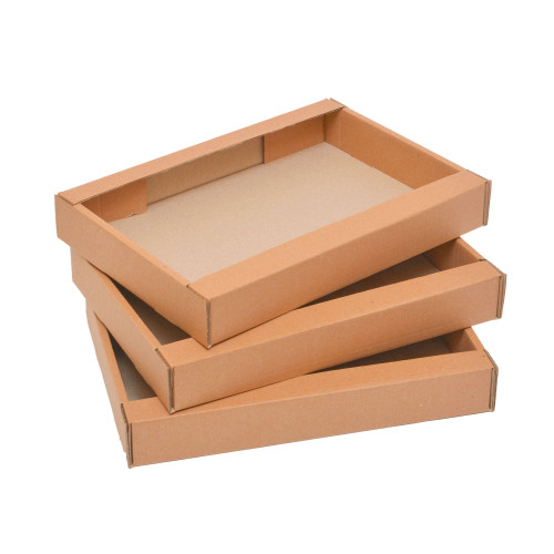 Гофролотки кондитерські 390x275x55 бурі - фото 1